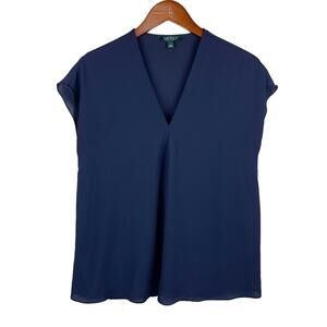 Lauren Ralph Lauren LRL Blouse Top Sleeveless Dark Blue Women’s S